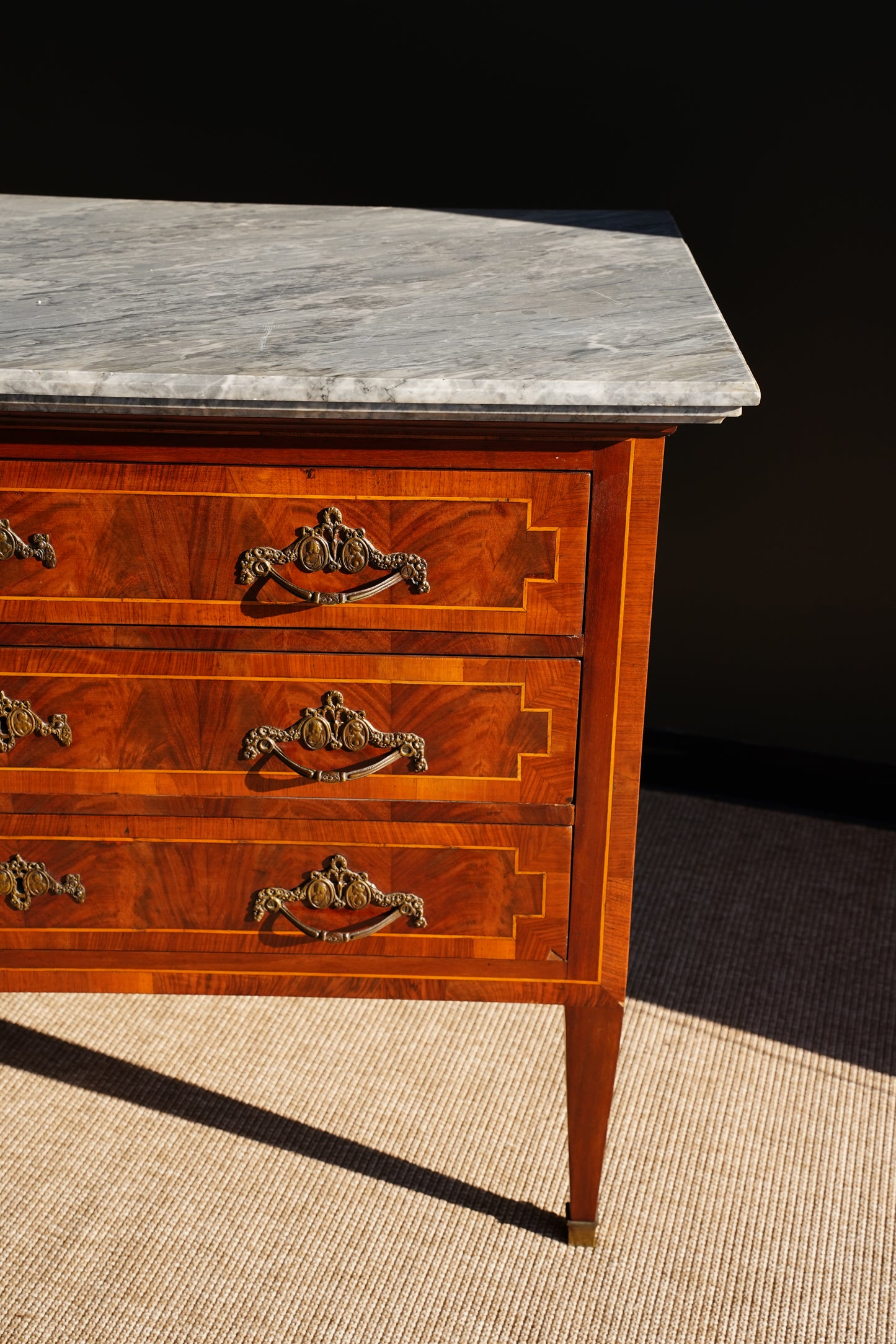 Antique French Neoclassical Louis XVI Marquetry Commode