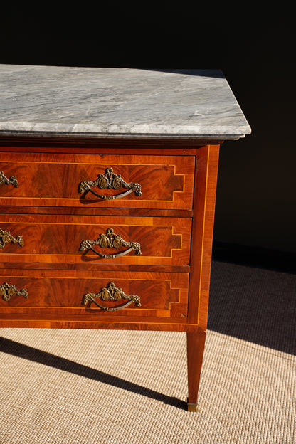 Antique French Neoclassical Louis XVI Marquetry Commode