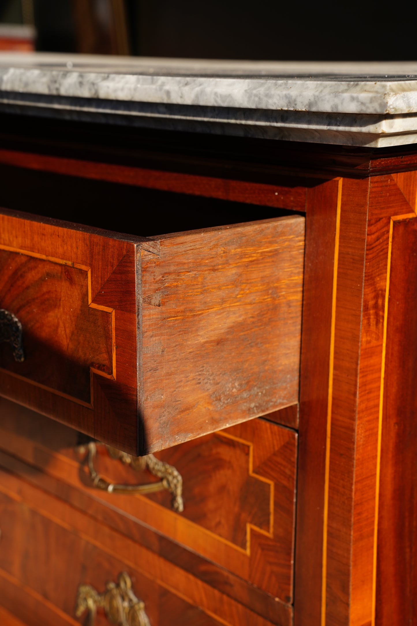 Antique French Neoclassical Louis XVI Marquetry Commode