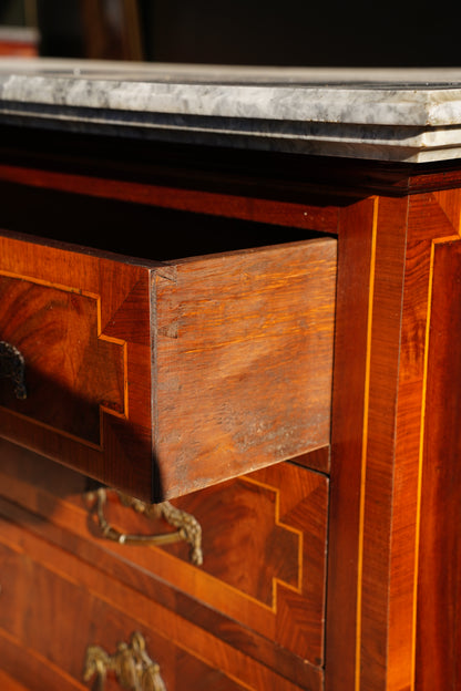 Antique French Neoclassical Louis XVI Marquetry Commode