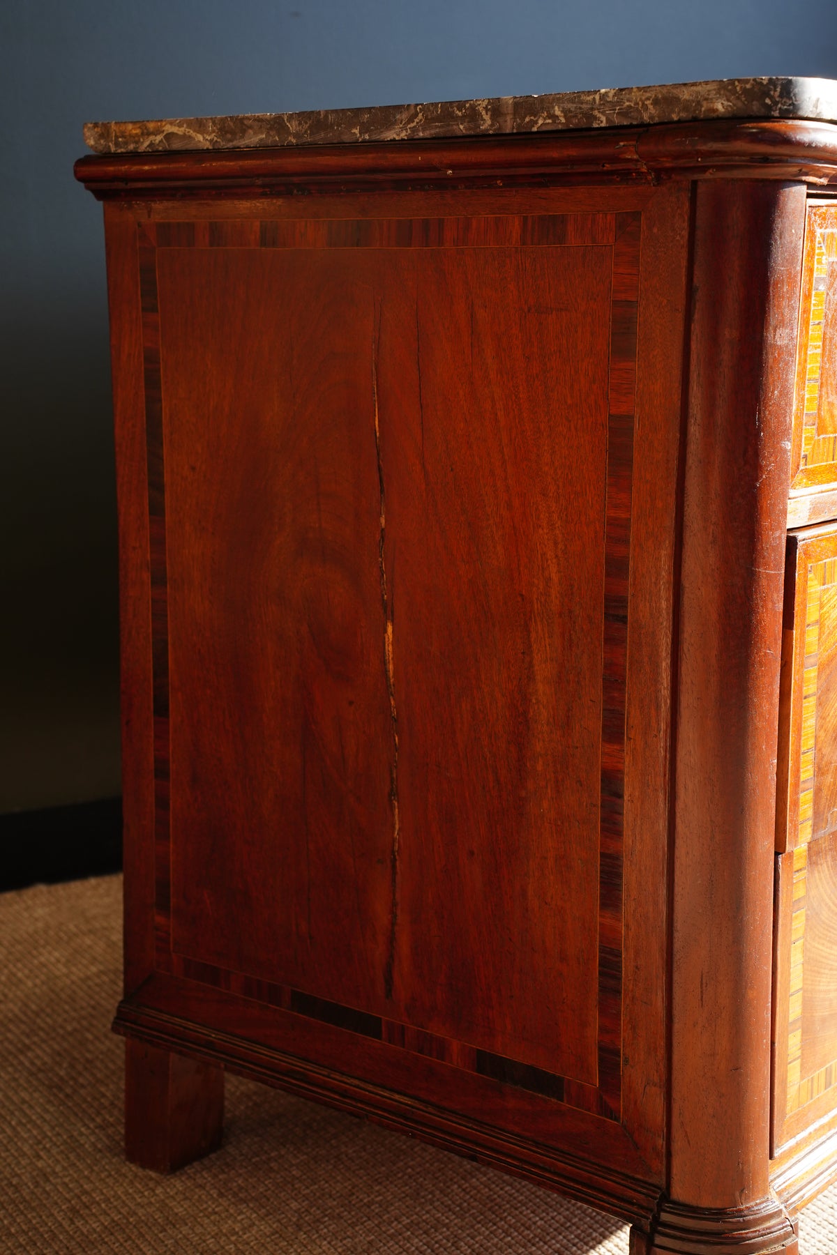 Antique French Louis XVI Mahogany Marble Top Commode
