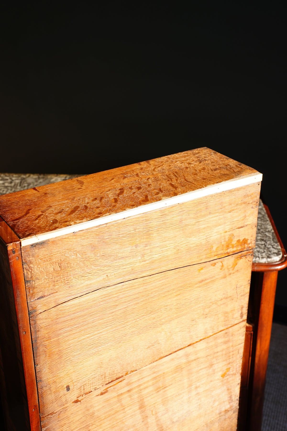 Antique French Louis XVI Mahogany Marble Top Commode