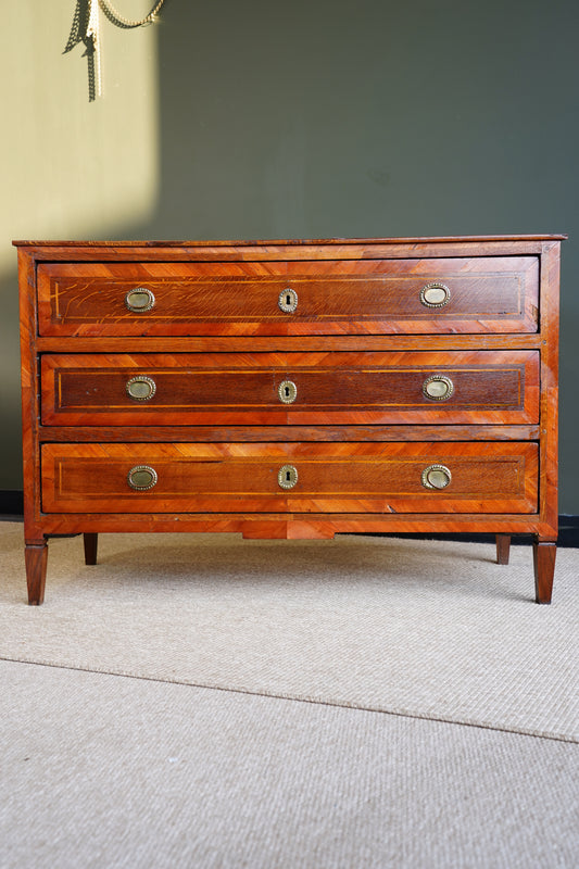 Antique French Louis XVI Marquetry Commode