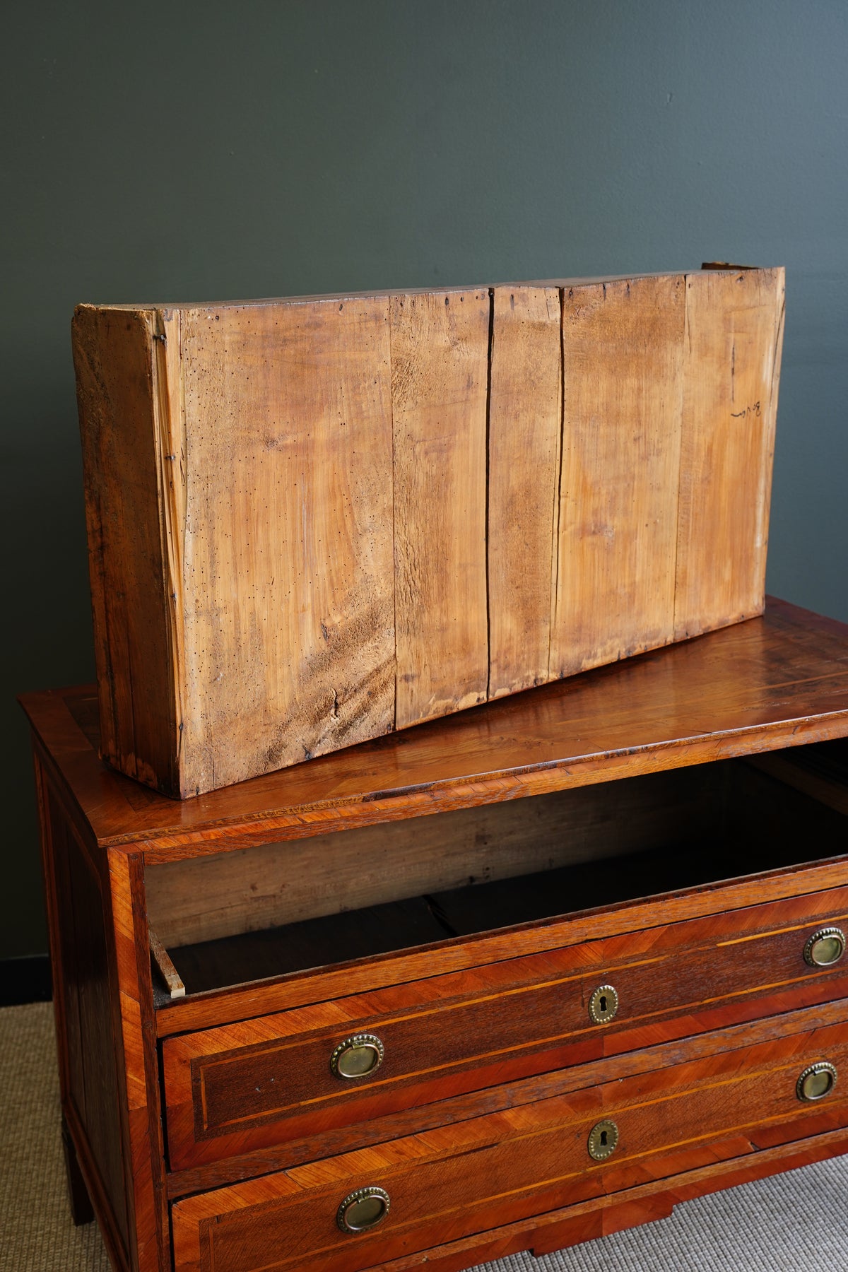 Antique French Louis XVI Marquetry Commode