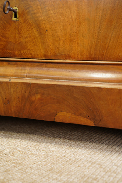 Antique Louis Philippe Walnut Commode with Marble Top