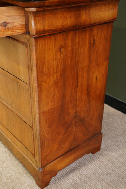 Antique Louis Philippe Walnut Commode with Marble Top