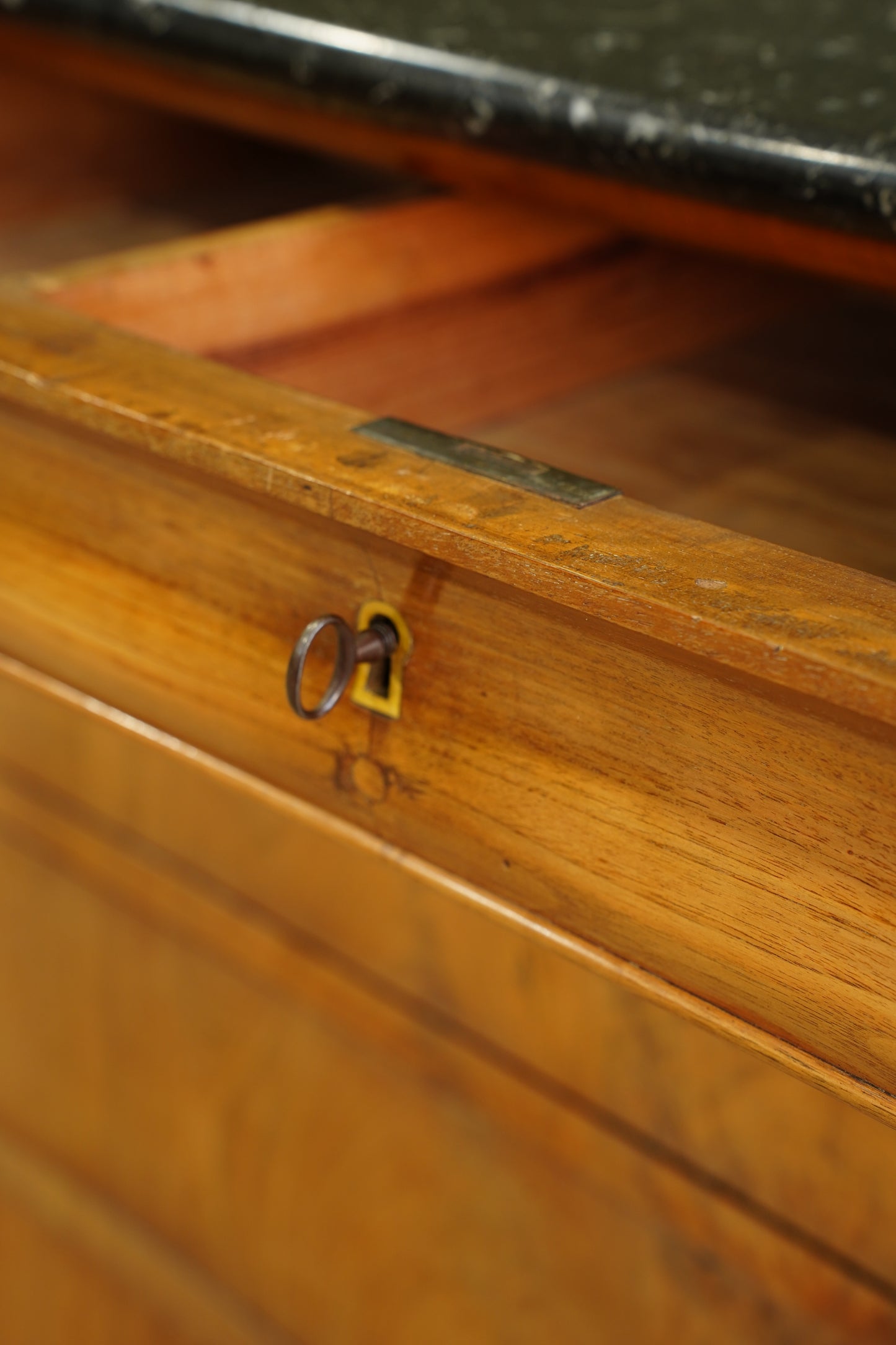 Antique Louis Philippe Walnut Commode with Marble Top