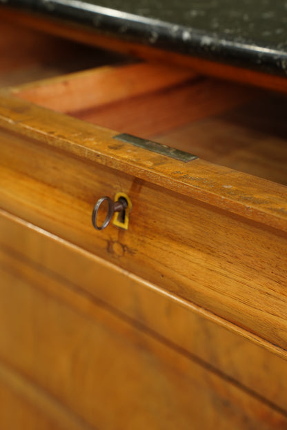 Antique Louis Philippe Walnut Commode with Marble Top