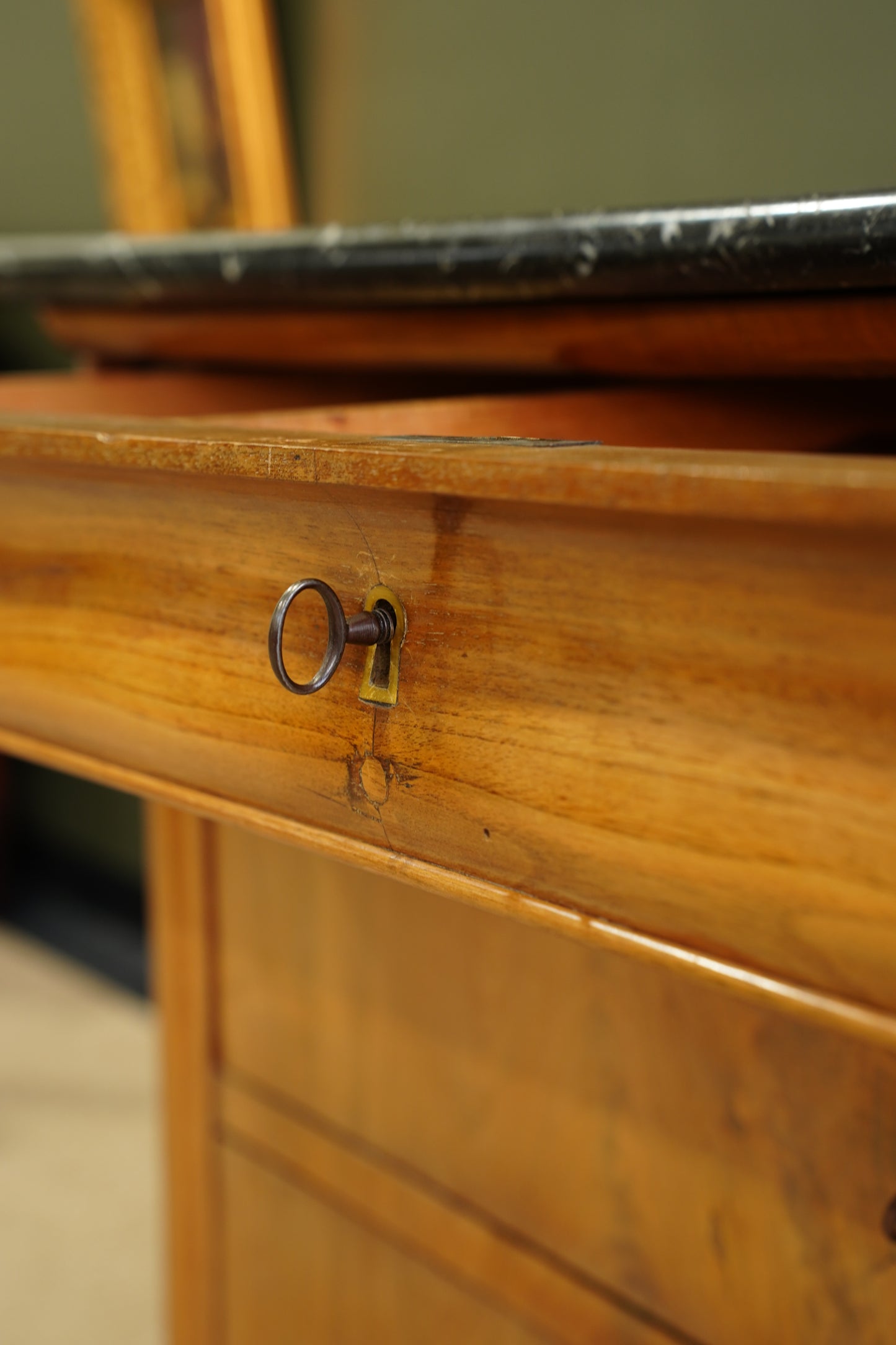 Antique Louis Philippe Walnut Commode with Marble Top