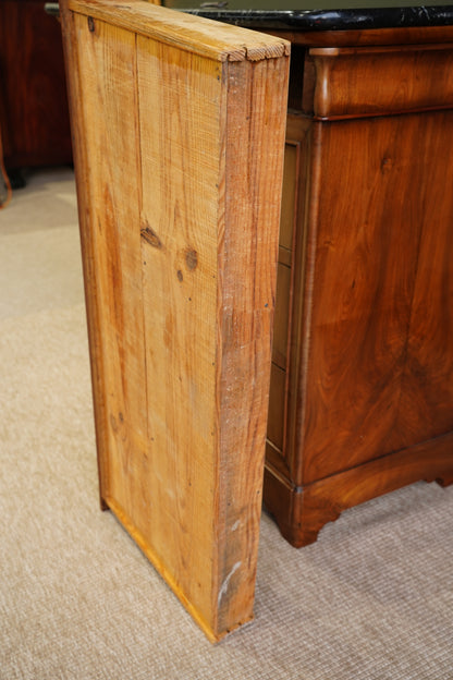 Antique Louis Philippe Walnut Commode with Marble Top