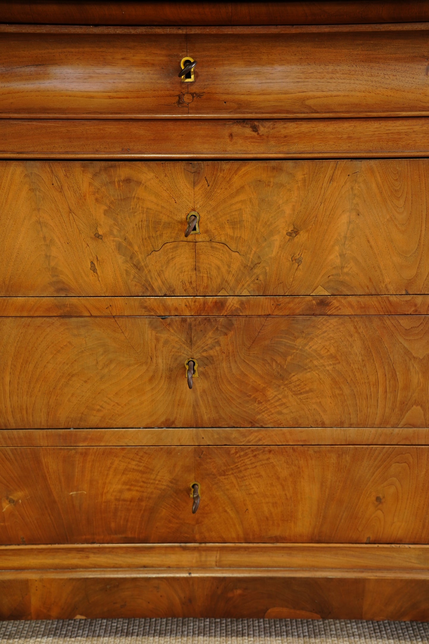 Antique Louis Philippe Walnut Commode with Marble Top