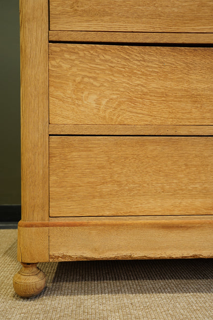 Vintage French Sandblasted Oak Commode