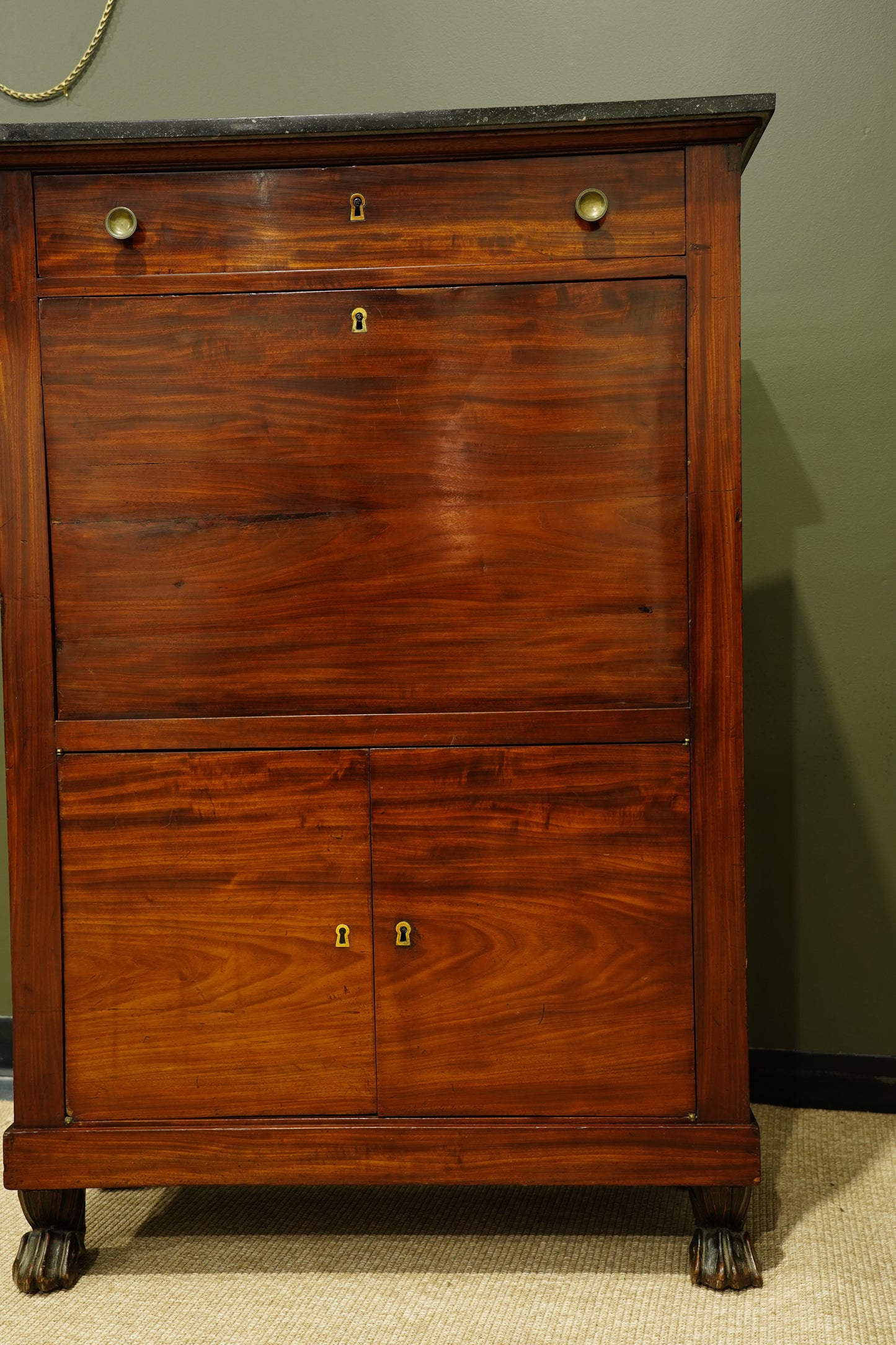 Antique French Mahogany Secretaire Desk, Circa 1820