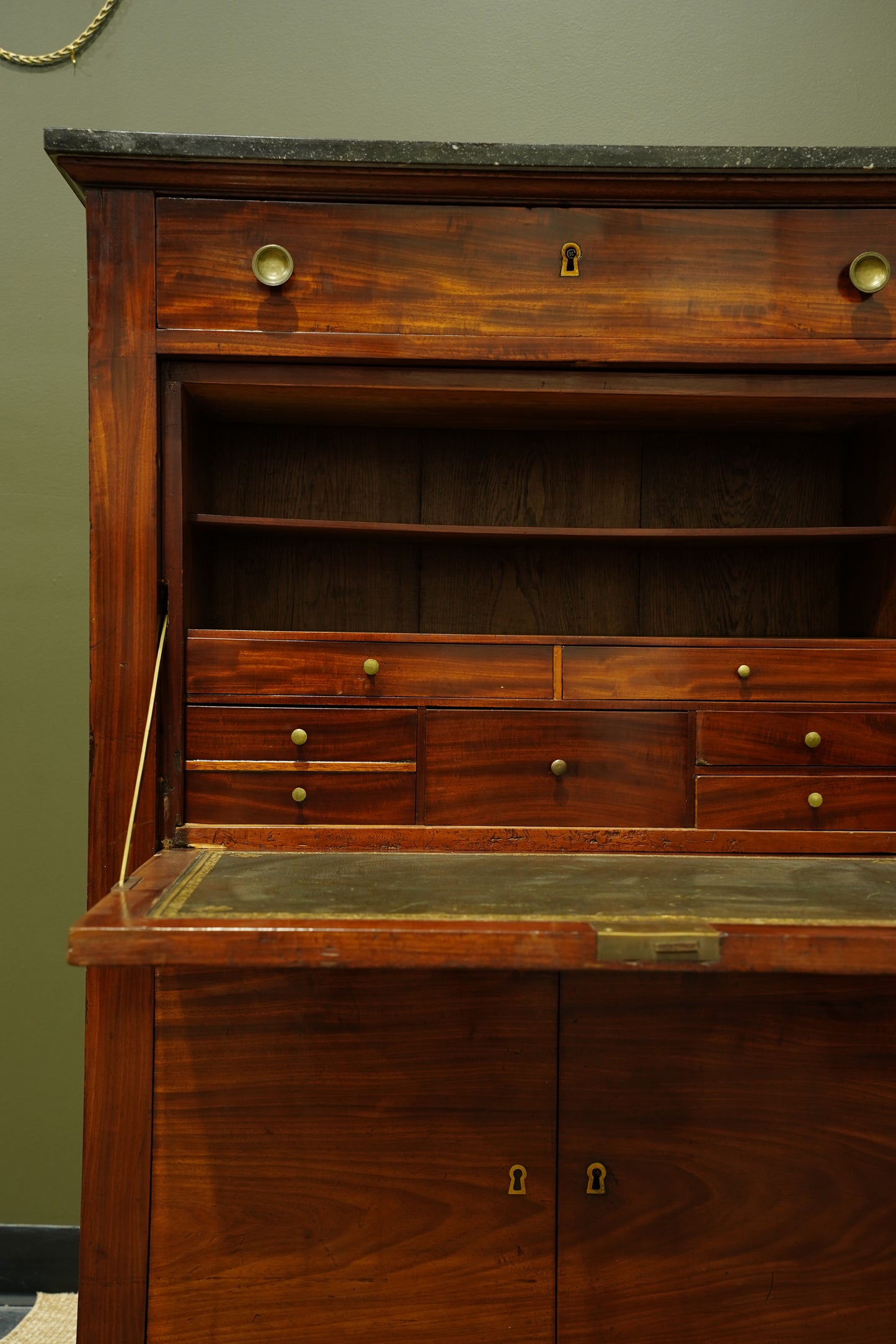 Antique French Mahogany Secretaire Desk, Circa 1820