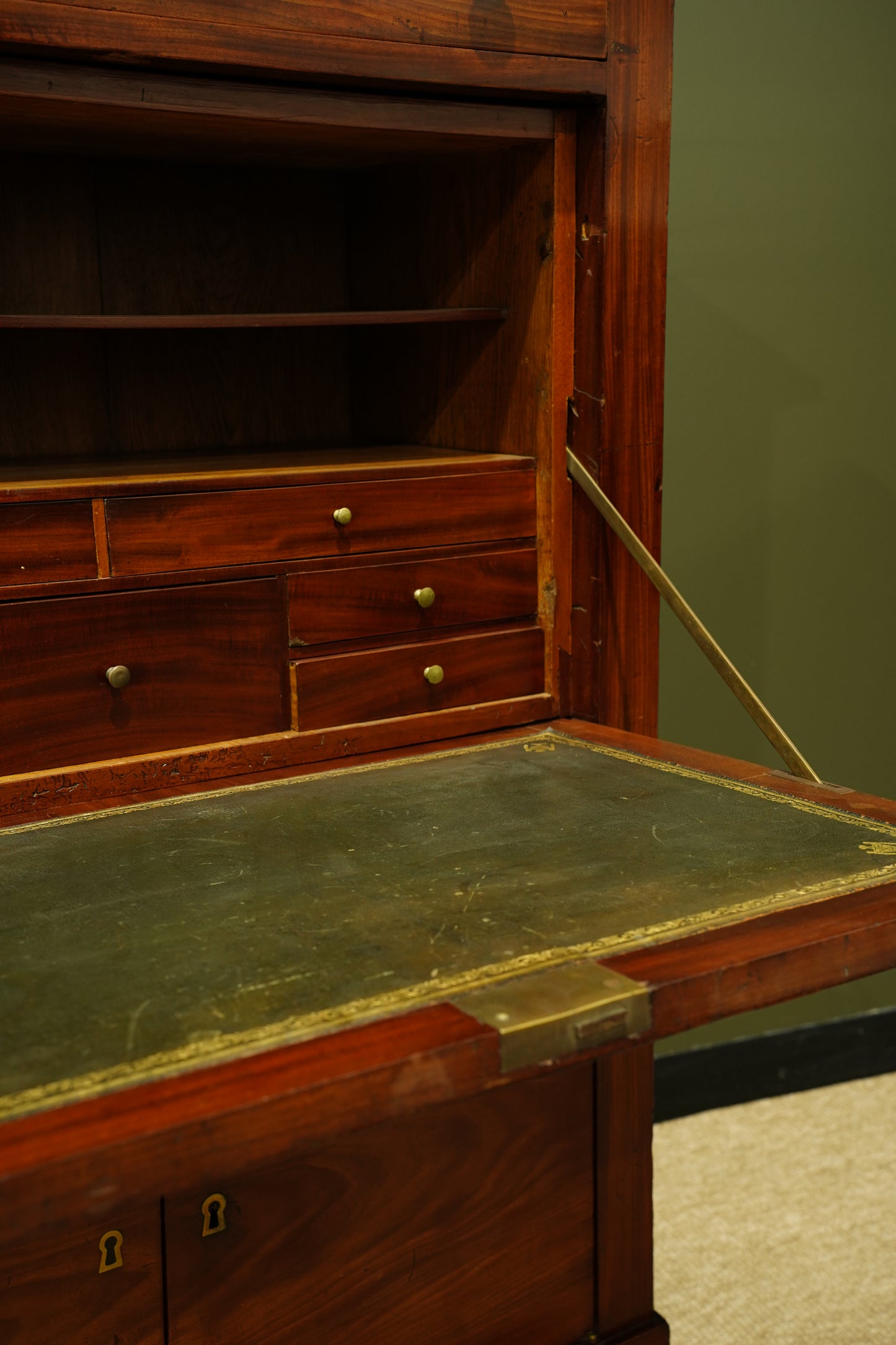 Antique French Mahogany Secretaire Desk, Circa 1820