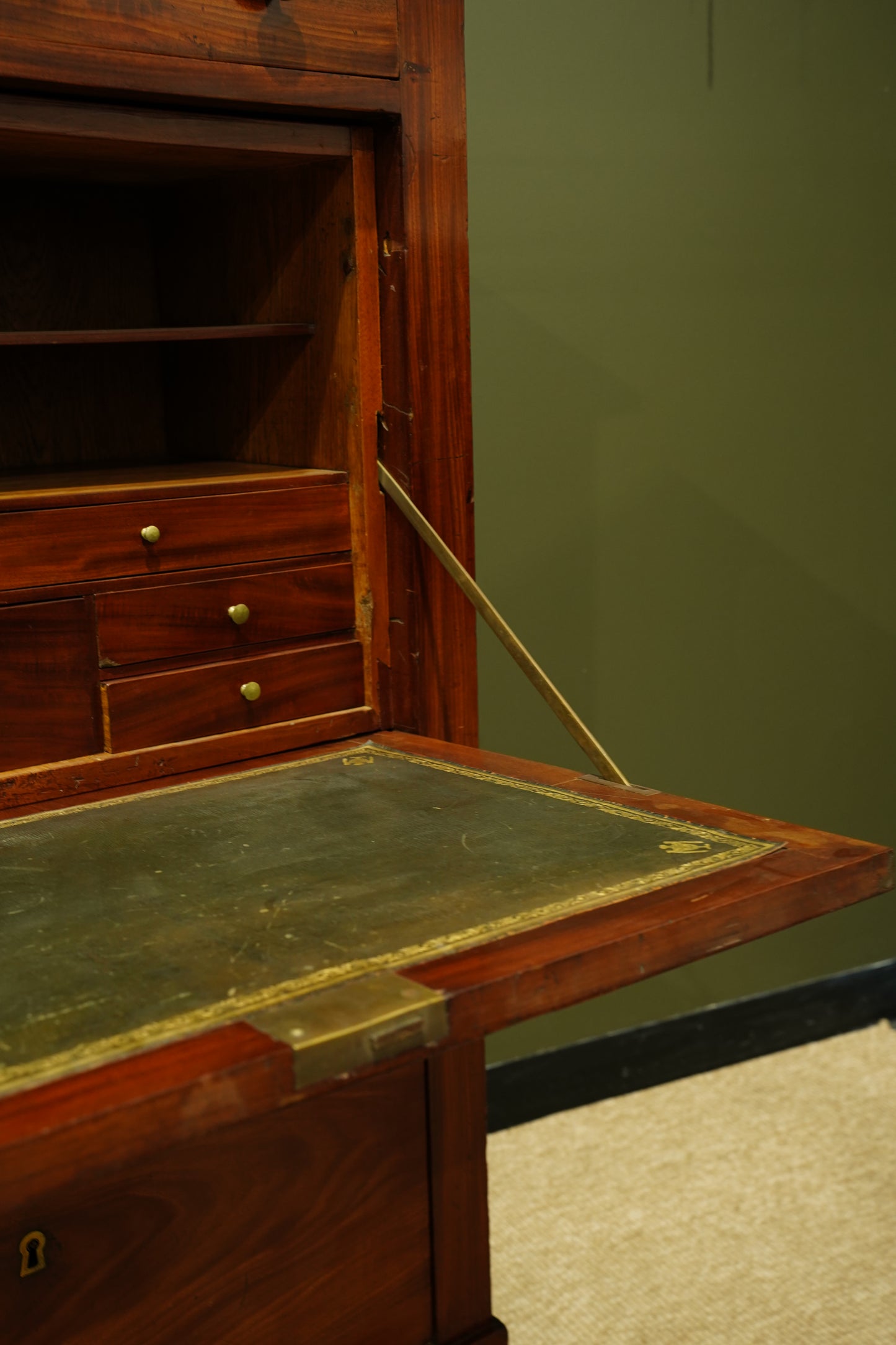 Antique French Mahogany Secretaire Desk, Circa 1820