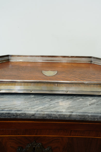Antique Oak Serving Tray, English Silverplate Gallery