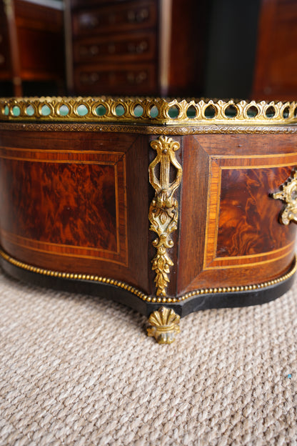 Antique French Louis XV Revival Burl Walnut Jardiniere Planter
