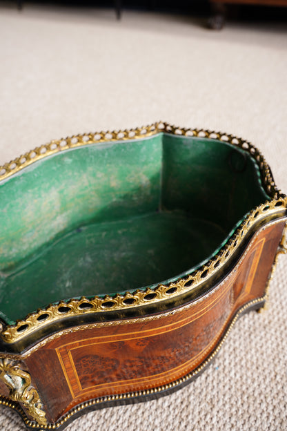 Antique French Louis XV Revival Burl Walnut Jardiniere Planter