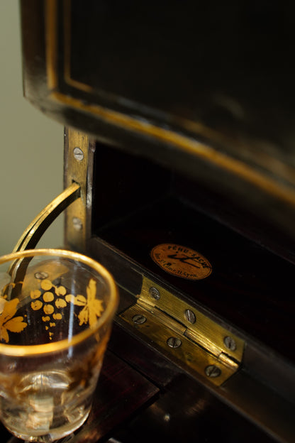 Antique French Napoleon III Ebonized Cave a Liqueur, Boulle Inlay, Circa 1880