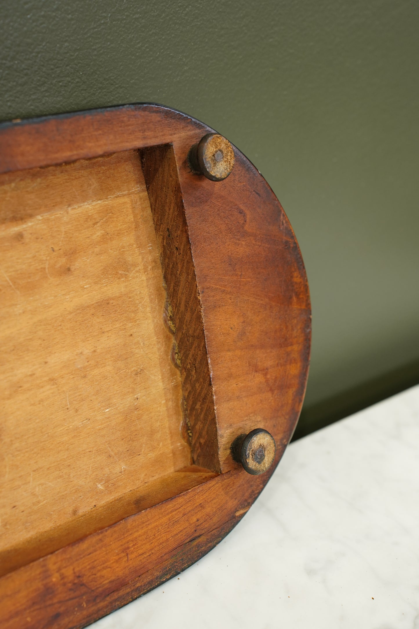 Antique French Ebonized Oval Display Stand Base