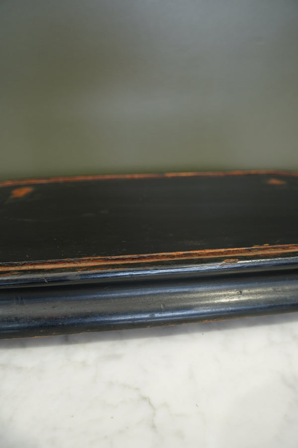 Antique French Ebonized Oval Plinth Display Stand Base secondary view