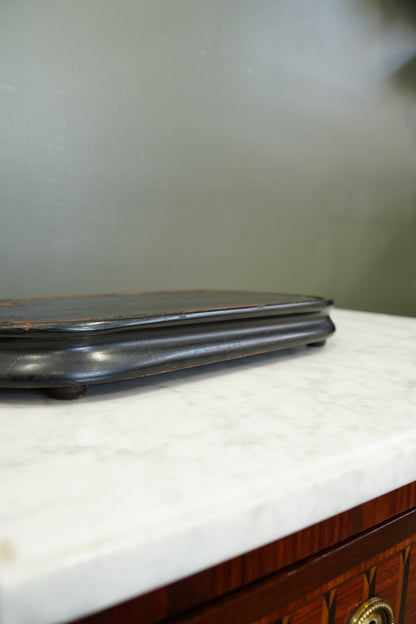 Antique French Ebonized Oval Plinth Display Stand Base