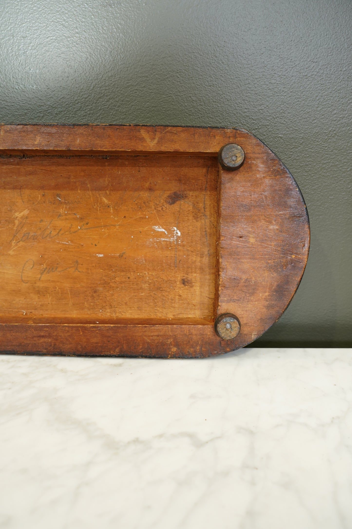 Antique French Ebonized Oval Plinth Display Stand Base