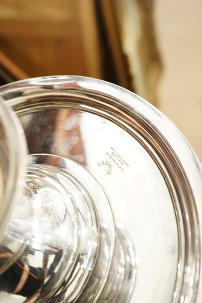 Vintage Sheffield Silverplate Footed Cake Stand