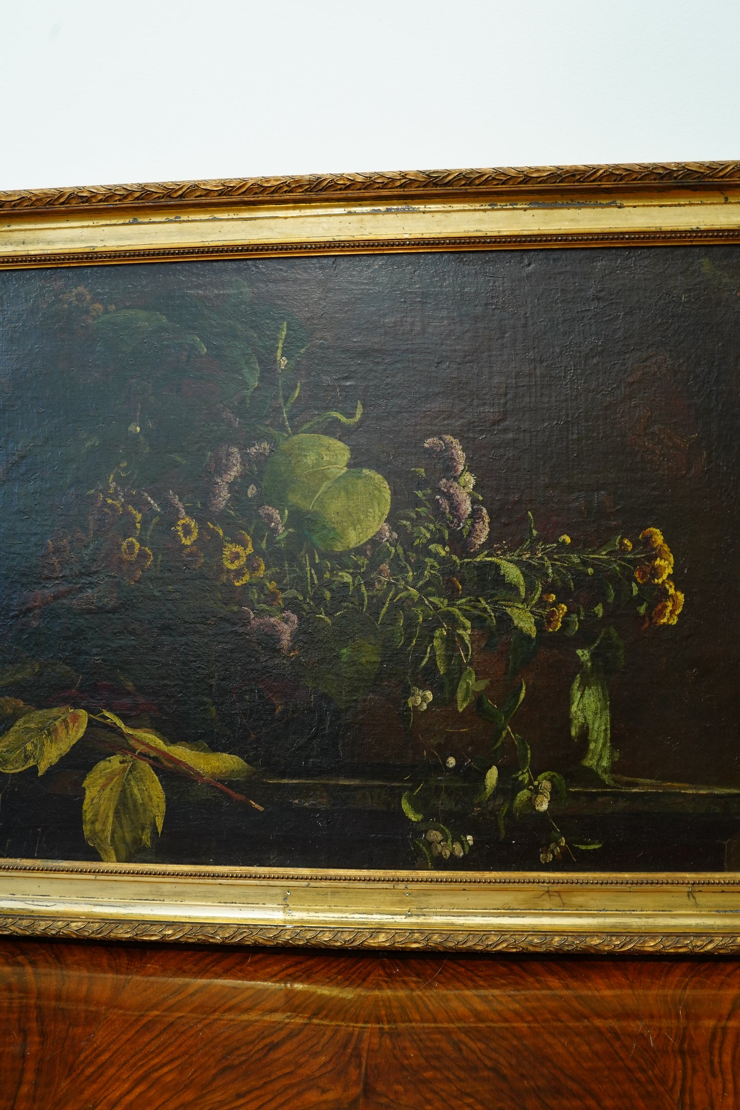 Antique Dutch Style Floral Still Life Oil Painting, Circa 1880