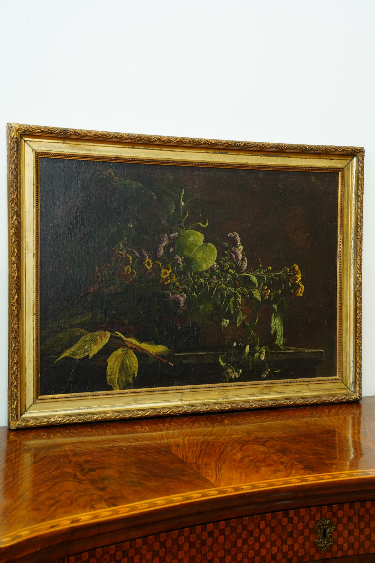 Antique Dutch Style Floral Still Life Oil Painting, Circa 1880