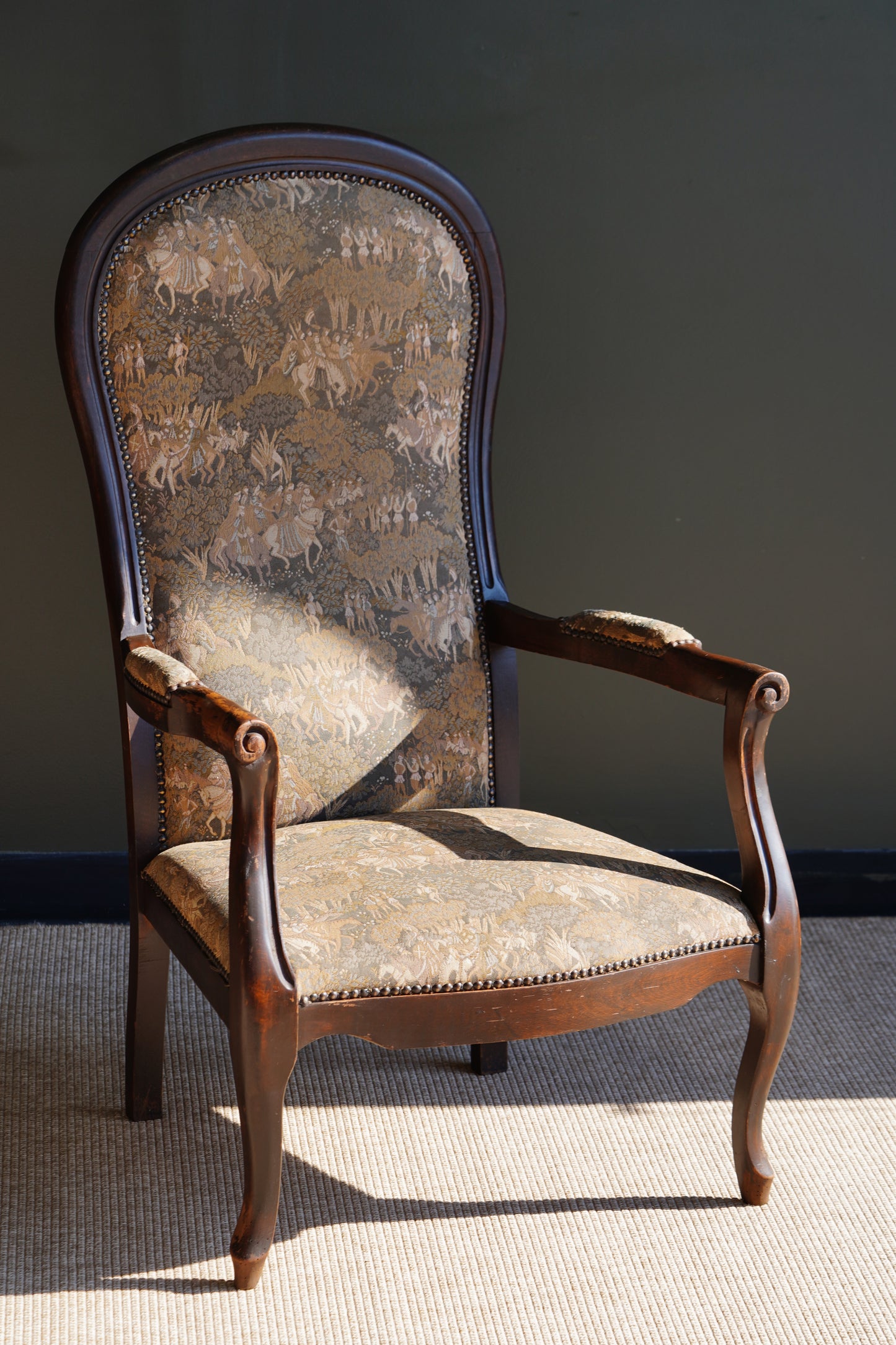 Antique Louis Philippe Style Tapestry Armchair