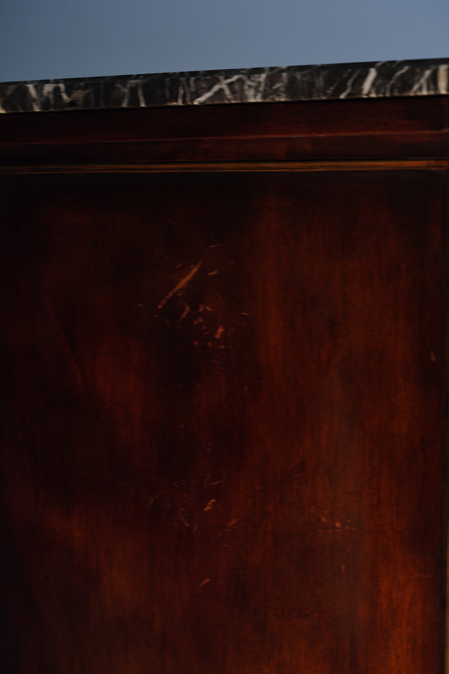 Antique French Louis XVI Mahogany Marble Top Commode