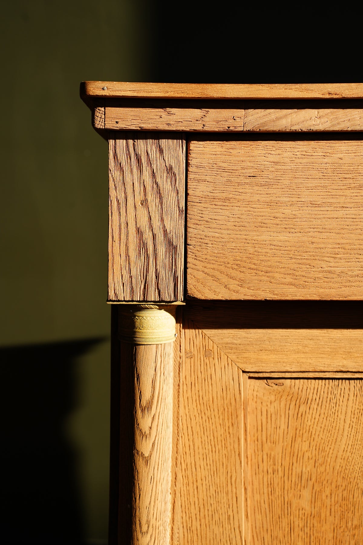 Antique French Sandblasted Oak Empire Buffet