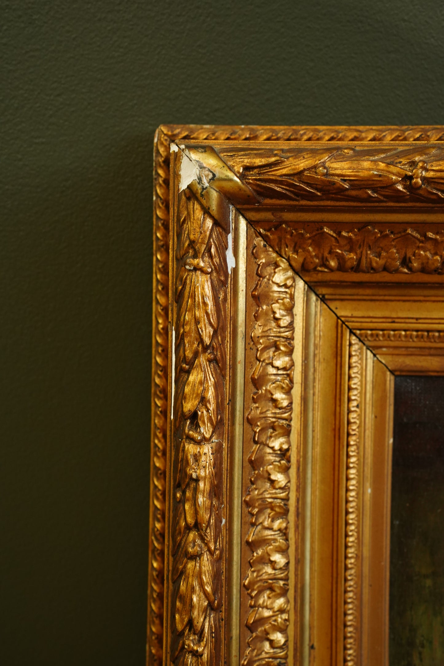 Antique Belgian Interior Oil Painting