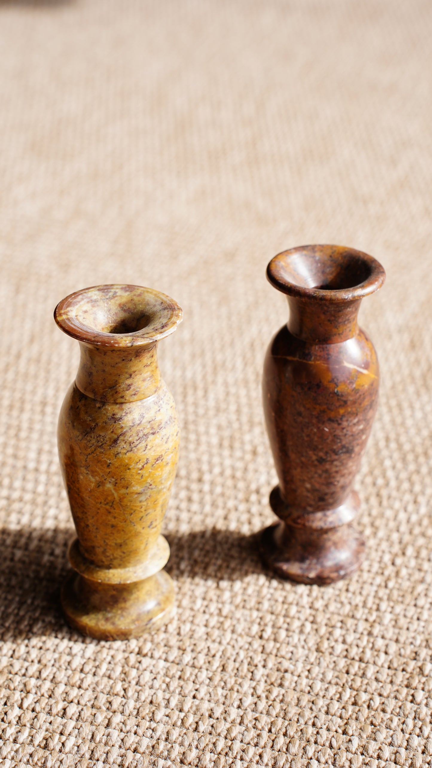 Pair of Vintage Small Marble Vases