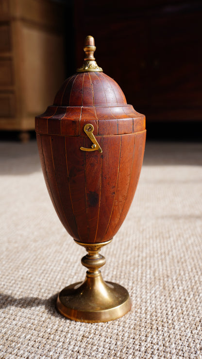 Antique English Banded Wood Trinket Box