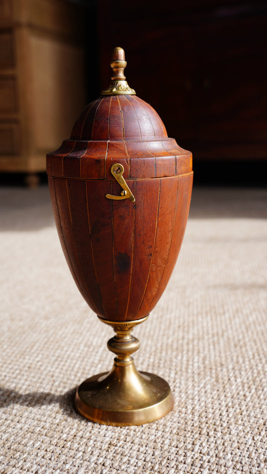 Antique English Banded Wood Trinket Box