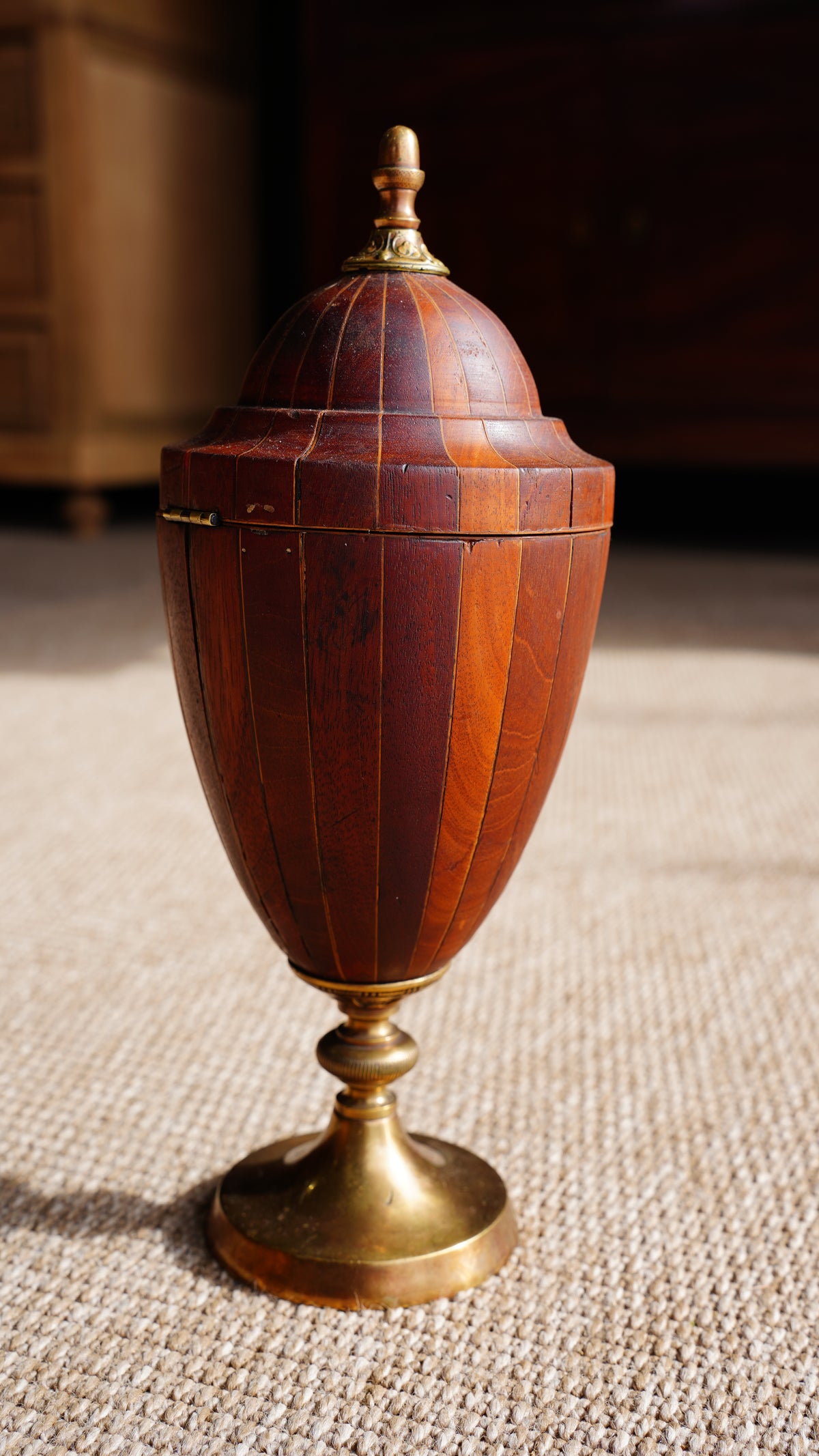 Antique English Banded Wood Trinket Box