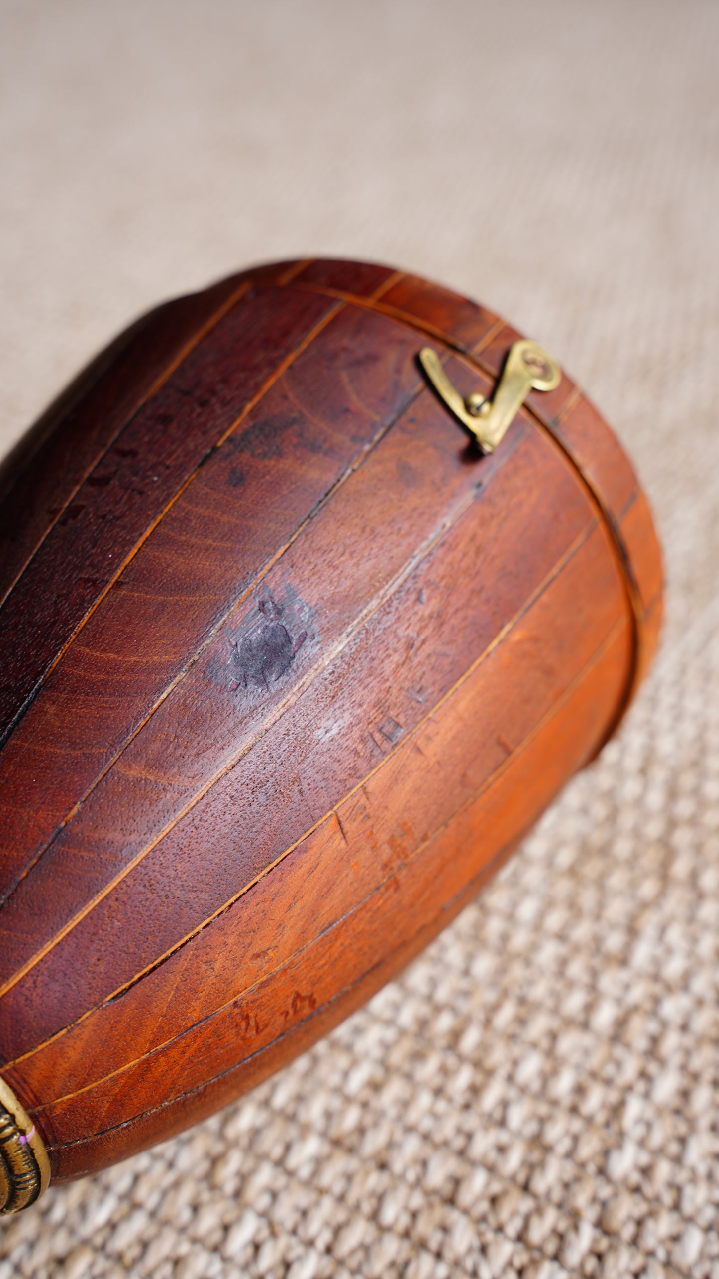 Antique English Banded Wood Trinket Box