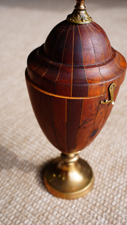 Antique English Banded Wood Trinket Box