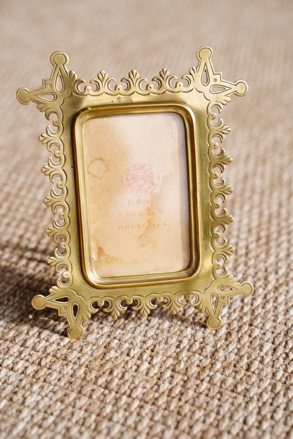 Antique Victorian Brass Picture Frame, c1890