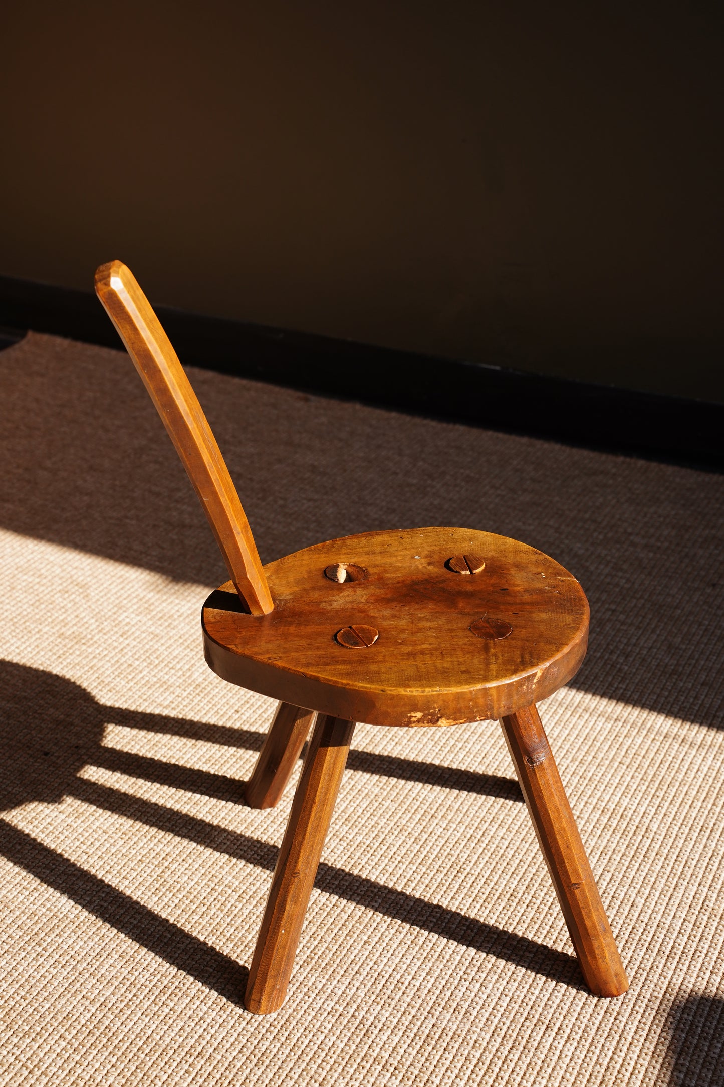 Antique French Folk Art Tripod Chair