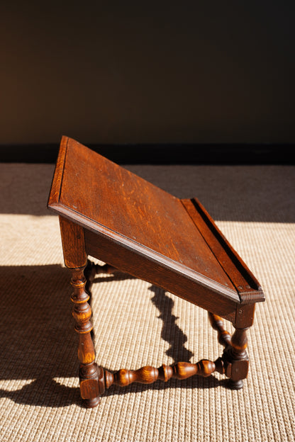 Antique Oak Book Stand, Tabletop Reading Slope, Circa 1900