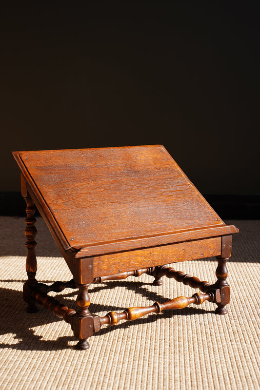 Antique Oak Book Stand, Tabletop Reading Slope, Circa 1900
