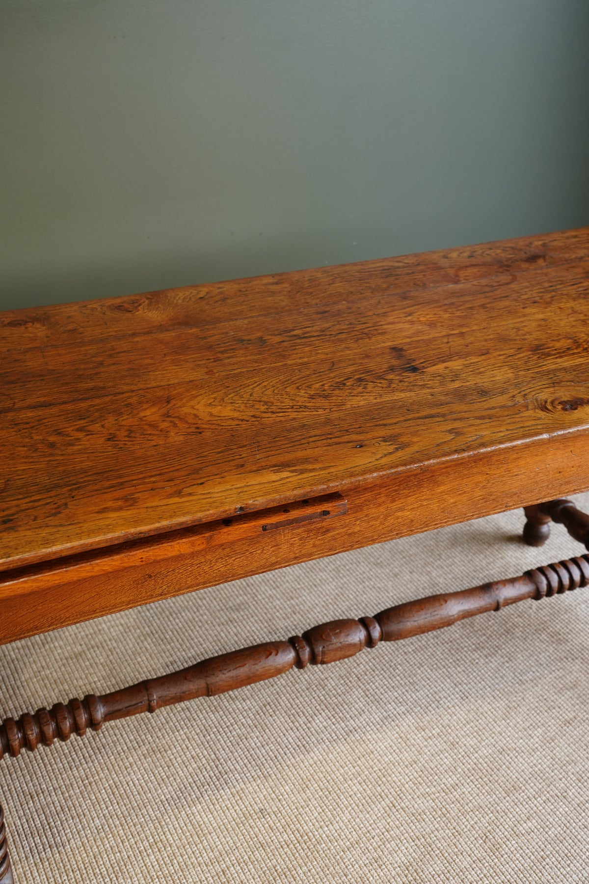 Antique Belgian Louis XIII Oak Side Table