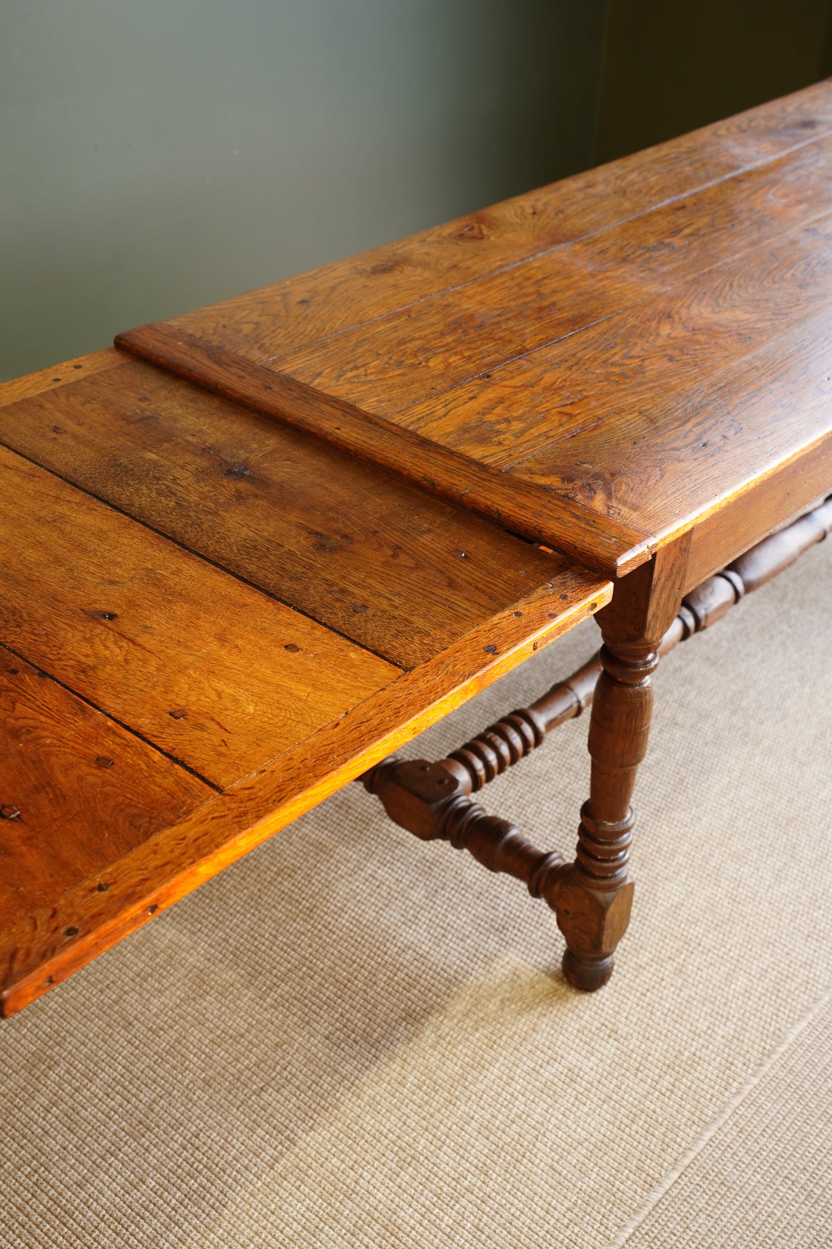 Antique Belgian Louis XIII Oak Side Table