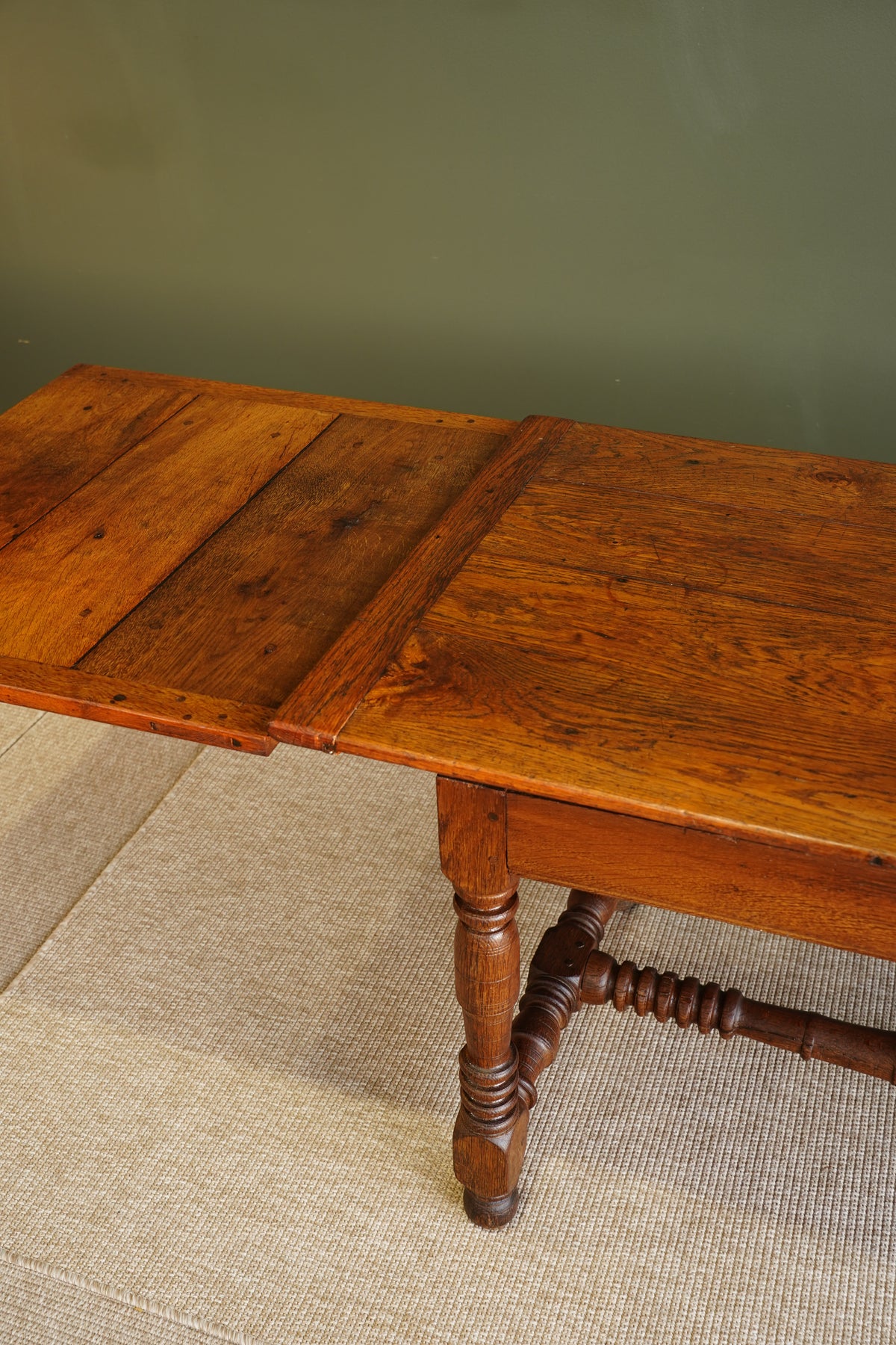 Antique Belgian Louis XIII Oak Side Table