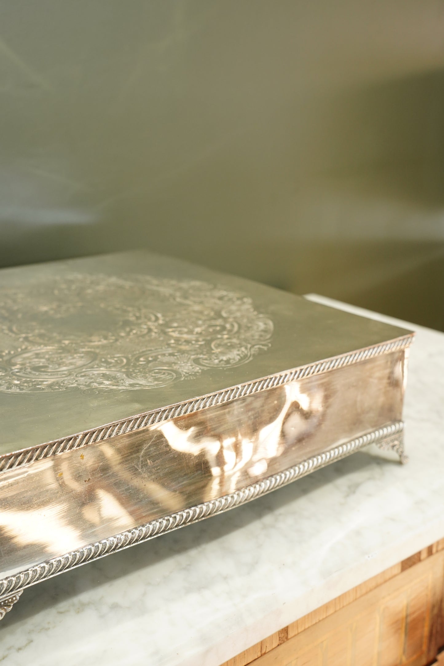Vintage English Silver Plate Riser or Cake Stand