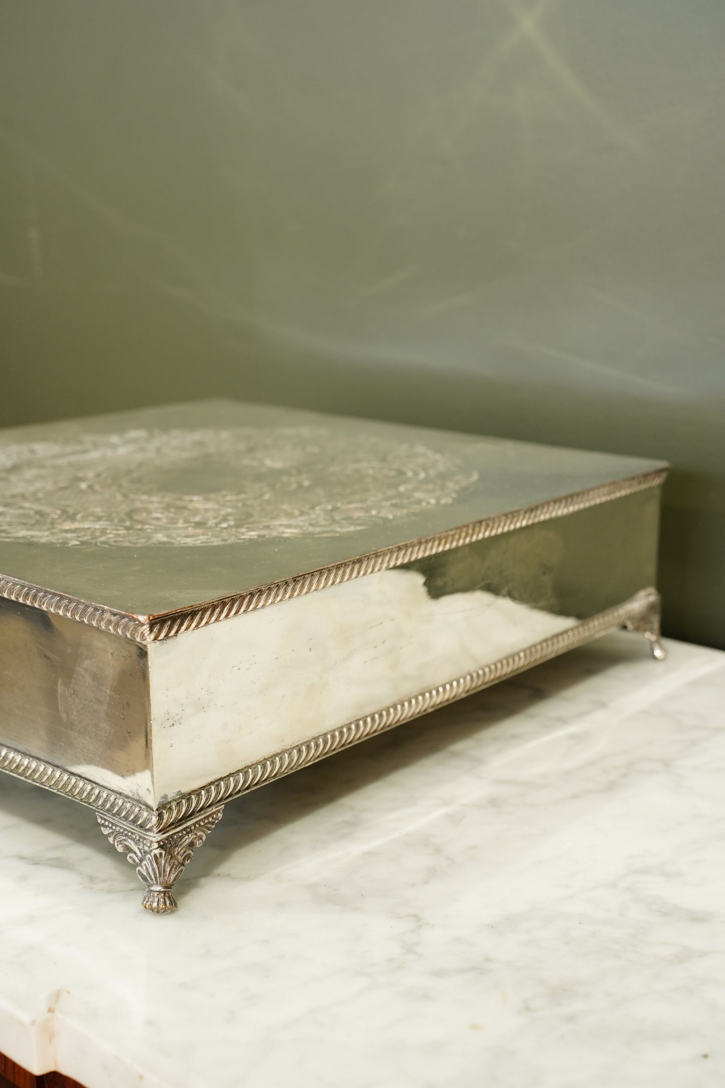 Vintage English Silver Plate Riser or Cake Stand